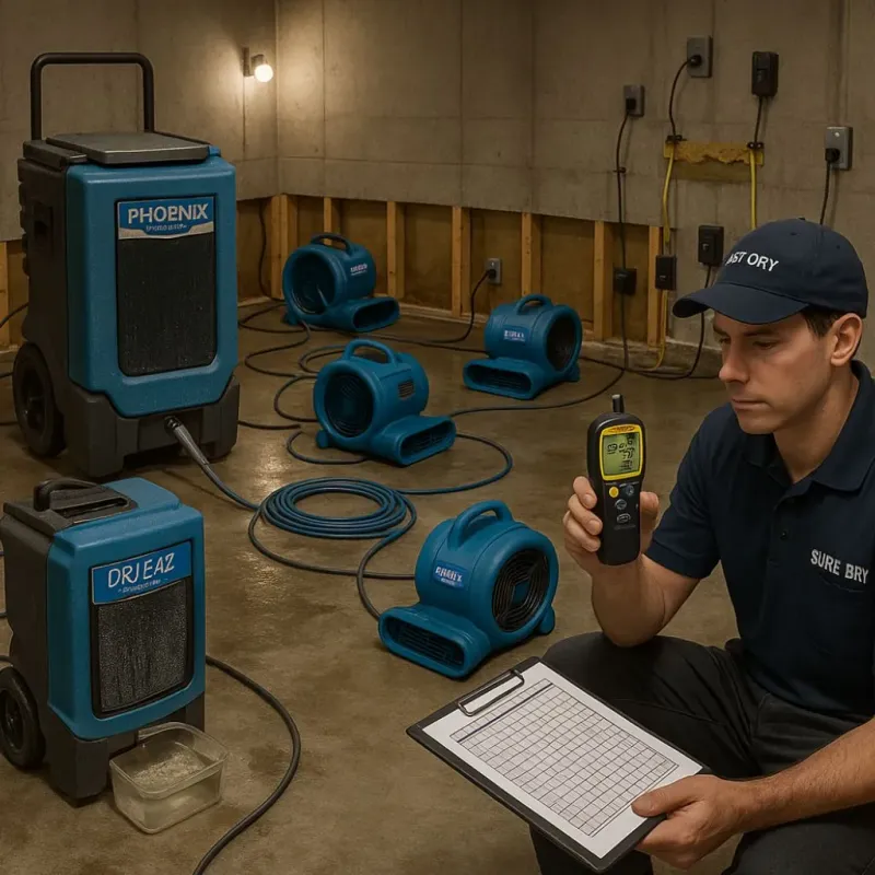 Structural Drying and Dehumidification process in Fridley, MN